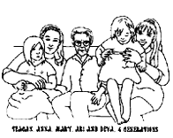 Family Coloring Book Page by Deva Arts