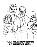 Family Coloring Book Page by Deva Arts