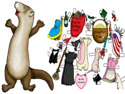 Holiday Ferret Paper Doll